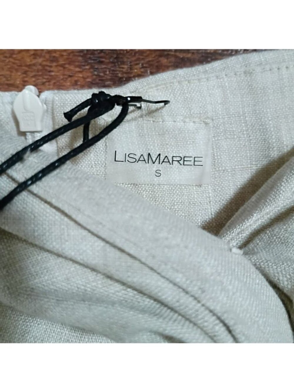 Lisa Maree Linen Tan Beige long Skirt Sz S Linen Blend Wrap Style NWT - Picture 4 of 15
